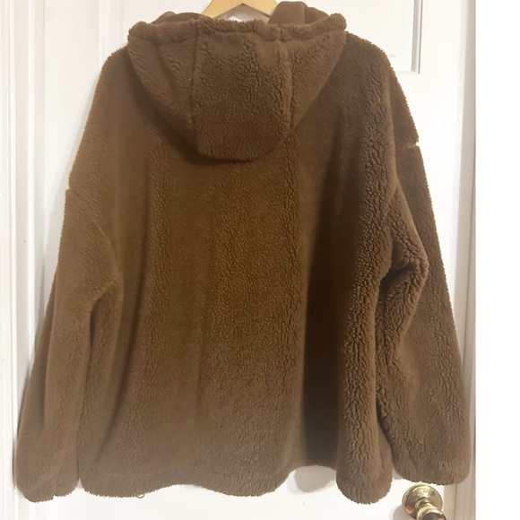 CAMEL CROWN  Fleece Sherpa Jackets Hooded Faux Shearling  Coat Sz XL - Picture 3 of 5